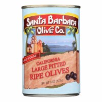 Santa Barbara Pitted Olives - Large Black - Case of 12 - 5.75 oz.