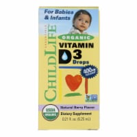 Childlife Organic Vitamin D3 Drops For Babies and Infants - Natural Berry Flavor - .338 oz.