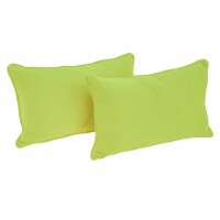 Solid Twill Back Support Pillows with Inserts (Set of 2) - Mojito Lime