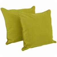25-inch Double-corded Solid Twill Square Floor Pillows with Inserts (Set of 2) - Mojito Lime
