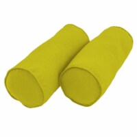 20-inch by 8-inch Double- Solid Twill Bolster Pillows with Inserts (Set of 2) - Mojito Lime