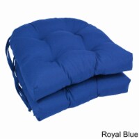 16-inch Solid Twill U-shaped Tufted Chair Cushions (Set of 2) - Royal Blue