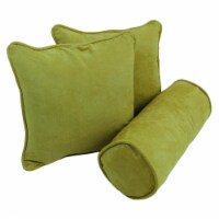 Double-corded Solid Microsuede Throw Pillows with Inserts (Set of 3) - Mojito Lime