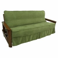 Solid Microsuede Double Corded 8 to 9-inch Full Futon Slipcover - Sage Green