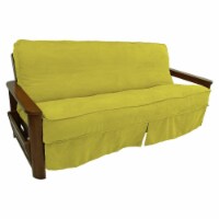 Solid Microsuede Double Corded 8 to 9-inch Full Futon Slipcover - Mojito Lime
