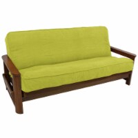 Solid Microsuede Double Corded 8 to 9-inch Full Futon Cover - Mojito Lime