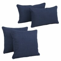 Blazing Needles Indoor/Outdoor Spun Polyester Throw Pillows (Set of 4) - Azul