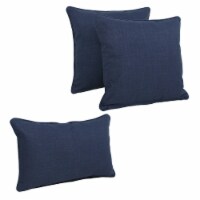 Blazing Needles Indoor/Outdoor Spun Polyester Throw Pillows (Set of 3) - Azul