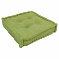 20-inch Square Corded Floor Pillow with Button Tufts - Mojito Lime