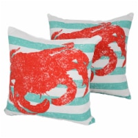 Blazing Needles 17-inch Outdoor Spun Polyester Throw Pillows (Set of 2) - King Crab Island