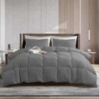 Lux Decor Collection Twin Single Comforter, Microfiber Soft 1PC Duvet Insert - Grey