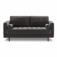 Bente Tufted Velvet Loveseat 2-Seater Sofa - Grey