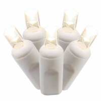 Vickerman X6W6101 100 Warm White Wide Angle LED Lights on White Wire, 50 ft. Christmas Light Perspective: Main