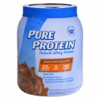 Pure Protein Low Fat Rich Chocolate Whey Protein Powder, 1.6 lb