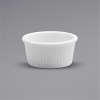 Buffalo F8010000612 2.5 oz Bright White Ware Fluted Porcelain Ramekin