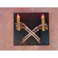 Wall Scone Crossed Skeleton Arms Holding Candles