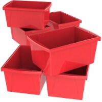 5.5 gal Classroom Storage Bin, Red - Pack of 6