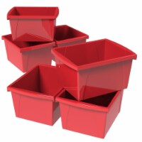 4 gal Classroom Storage Bin, Red - Pack of 6