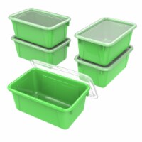 Classroom Small Cubby Bin with Cover, Green - Pack of 5