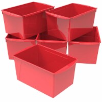 Extra Large Book Bin, Red - 14.5 x 9.2 x 7 in. - Pack of 6