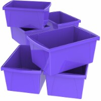 5.5 gal Classroom Storage Bin, Purple - Pack of 6