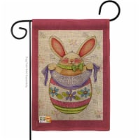 13 x 18.5 in. Egg Bunny Burlap Spring Easter Impressions Decorative Vertical Double Sided Gar