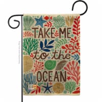 13 x 18.5 in. Take Me To the Ocean Burlap Coastal Nautical Impressions Decorative Vertical Do