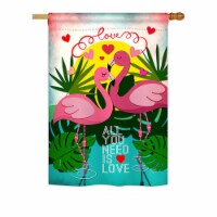 28 x 40 in. Flamingo Lover Spring Valentines Impressions Decorative House Flag