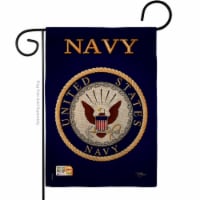 13 x 18.5 in. Navy Burlap Americana Military Impressions Decorative Vertical Double Sided Gar