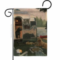 13 x 18.5 in. Canine Camp Burlap Nature Pets Impressions Decorative Vertical Double Sided Gar