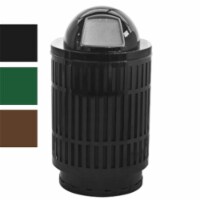 Mason Collection Trash Can With Dome Top Lid - 40 Gallon - Black