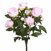 23 in. Peony Bush X6 Flowers 3 Buds-Cream, Pink