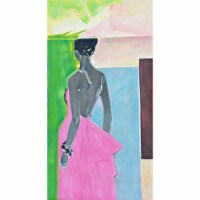 AFD Home 12006017 Pink Dress Canvas & Wood Gallery Wrap, Multi Color