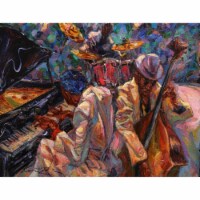 AFD Home 12016861 Jazz Club Canvas & Wood Gallery Wrap