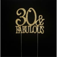 Tian Sweet 33015-30Fg 30 Fabulous Rhinestone Monogram Cake Topper - Gold