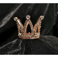 Tian Sweet 34009-RG 0.6 oz Small Rhinestone Crown Cake Topper - Rose Gold