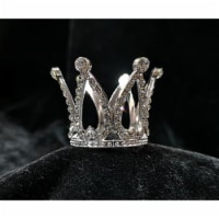 Tian Sweet 34009-SV 0.6 oz Small Rhinestone Crown Cake Topper - Silver