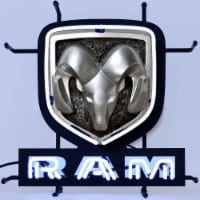 Neonetics Indoor Decorative Ram Junior Neon Sign with Backing - Black Finished Metal Grid