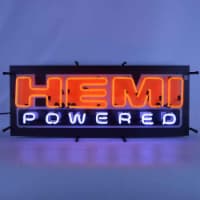 Neonetics Indoor Decorative Hemi Powered Neon Sign with Backing - Black Finished Metal Grid