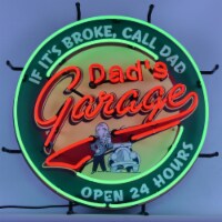 Neonetics Multi-colored Hand Blown Neon Tubing Dad's Garage Neon Sign with Backing
