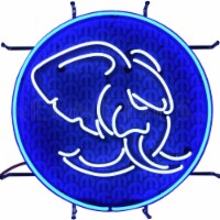 Neonetics Hellephant Hemi Mopar Neon Sign Hand Blown Real Glass Tubes - Blue and White