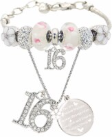 VeryMerryMakering - VeryMerryMaking 16th Birthday Gifts for Girl, Silver Bracelet & Necklace