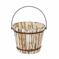 Rustic Arrow 12494 Distressed Finish Wooden Bucket for Decor