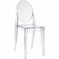 Aron Living 18.5  Mid-Century Plastic Crystal Dining Chair in Clear