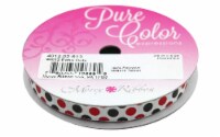 Morex Ribbon Satin Echo Dots 3/8 x4yd Black/Red