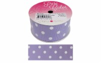 Morex Ribbon Grosgrain Dot 1.5 x 3yd Lt Orchd/Wht