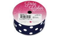 Morex Ribbon Grosgrain Dot 1.5 x 3yd Navy/Wht