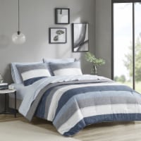 Gracie Mills Comforter Set with Bed Sheets - GRACE-15243 Blue/Grey Full