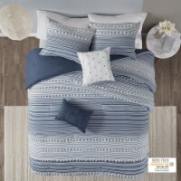 Gracie Mills Cotton Jacquard Comforter Set - GRACE-12644 Navy Full/Queen