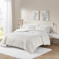 Gracie Mills Linen Blend Light Filtering Cordless Roman Shade White 34x64